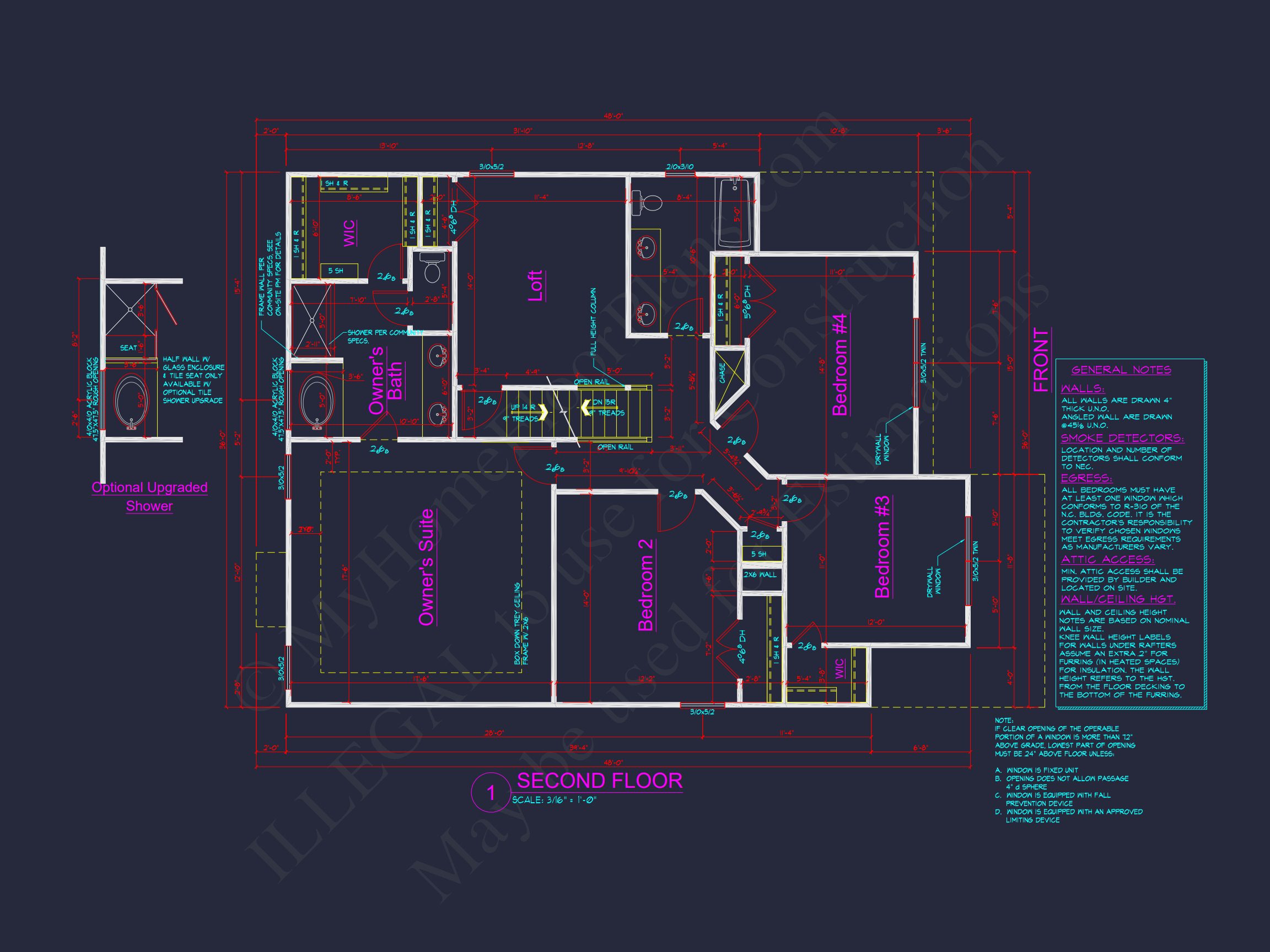 Spacious 2.5-Story house Plan with Open Floor CAD Designs