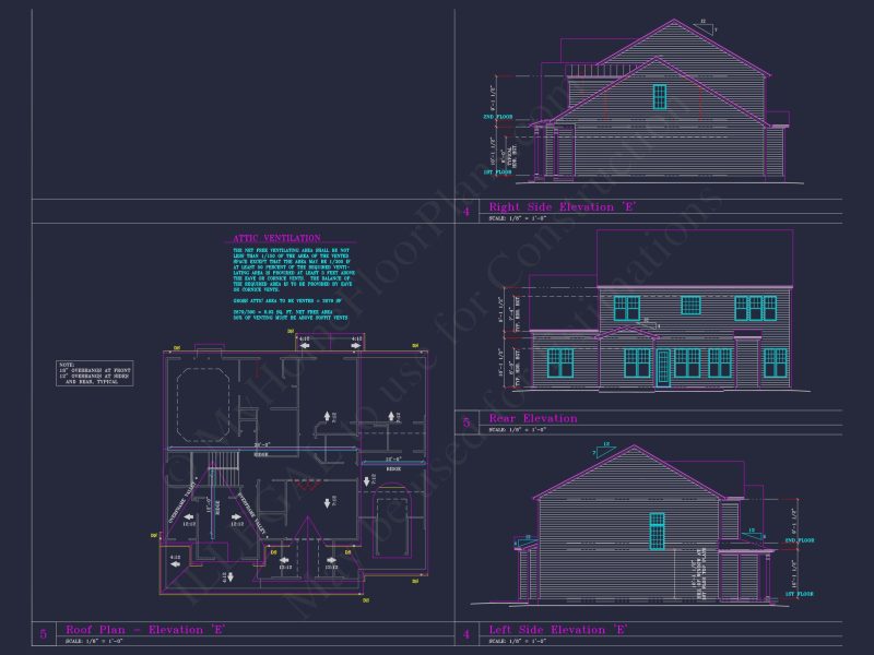 Spacious 3-Story house Plan with 4 Beds, 3-Car Garage & CAD Designs