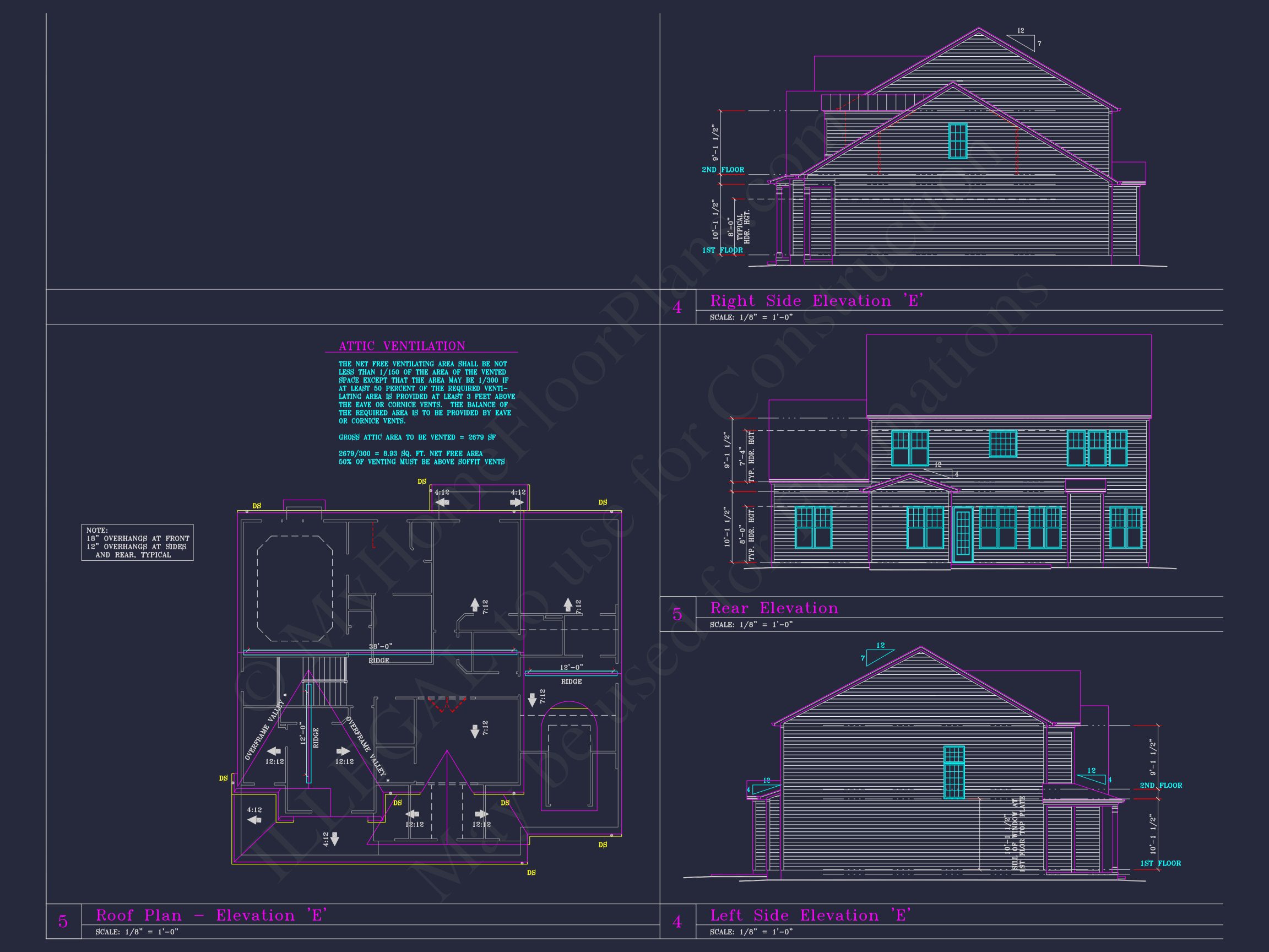 Spacious 3-Story house Plan with 4 Beds,3-Car Garage & CAD Designs