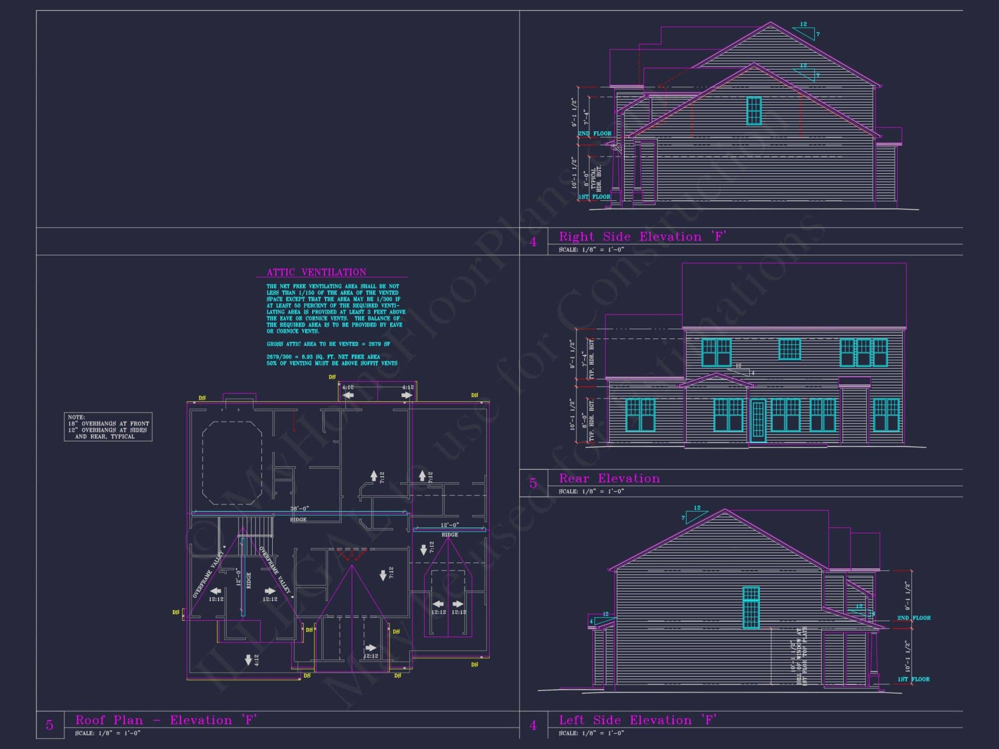 Spacious 3-Story house Plan with 4 Beds, 3-Car Garage & CAD Designs