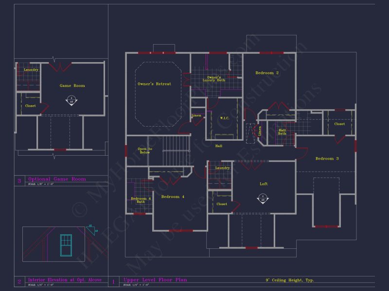 Spacious 3-Story house Plan with 4 Beds, 3-Car Garage & CAD Designs