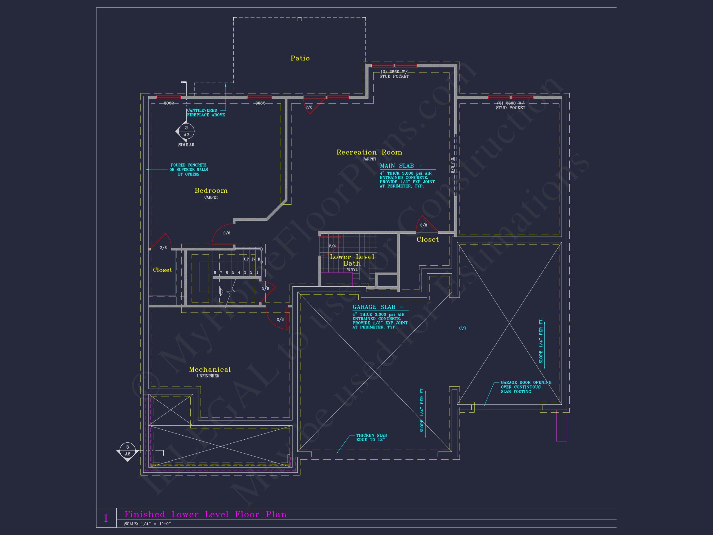 Spacious 3-Story house Plan with 4 Beds,3-Car Garage & CAD Designs
