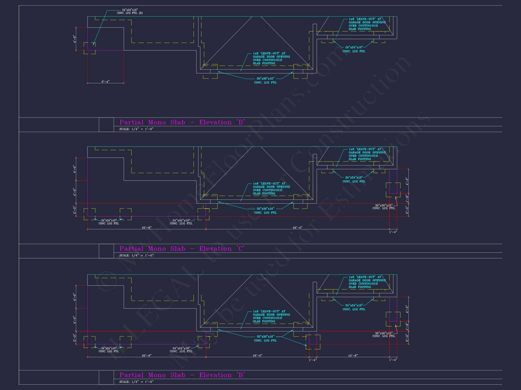 Spacious 3-Story house Plan with 4 Beds, 3-Car Garage & CAD Designs