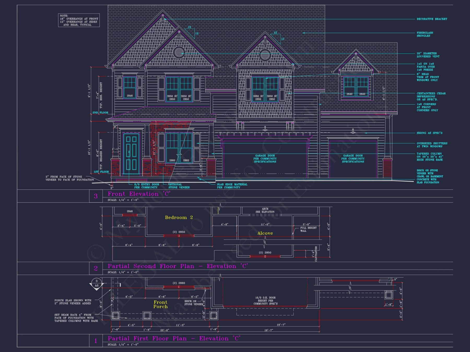 Spacious 3-Story house Plan with 4 Beds, 3-Car Garage & CAD Designs