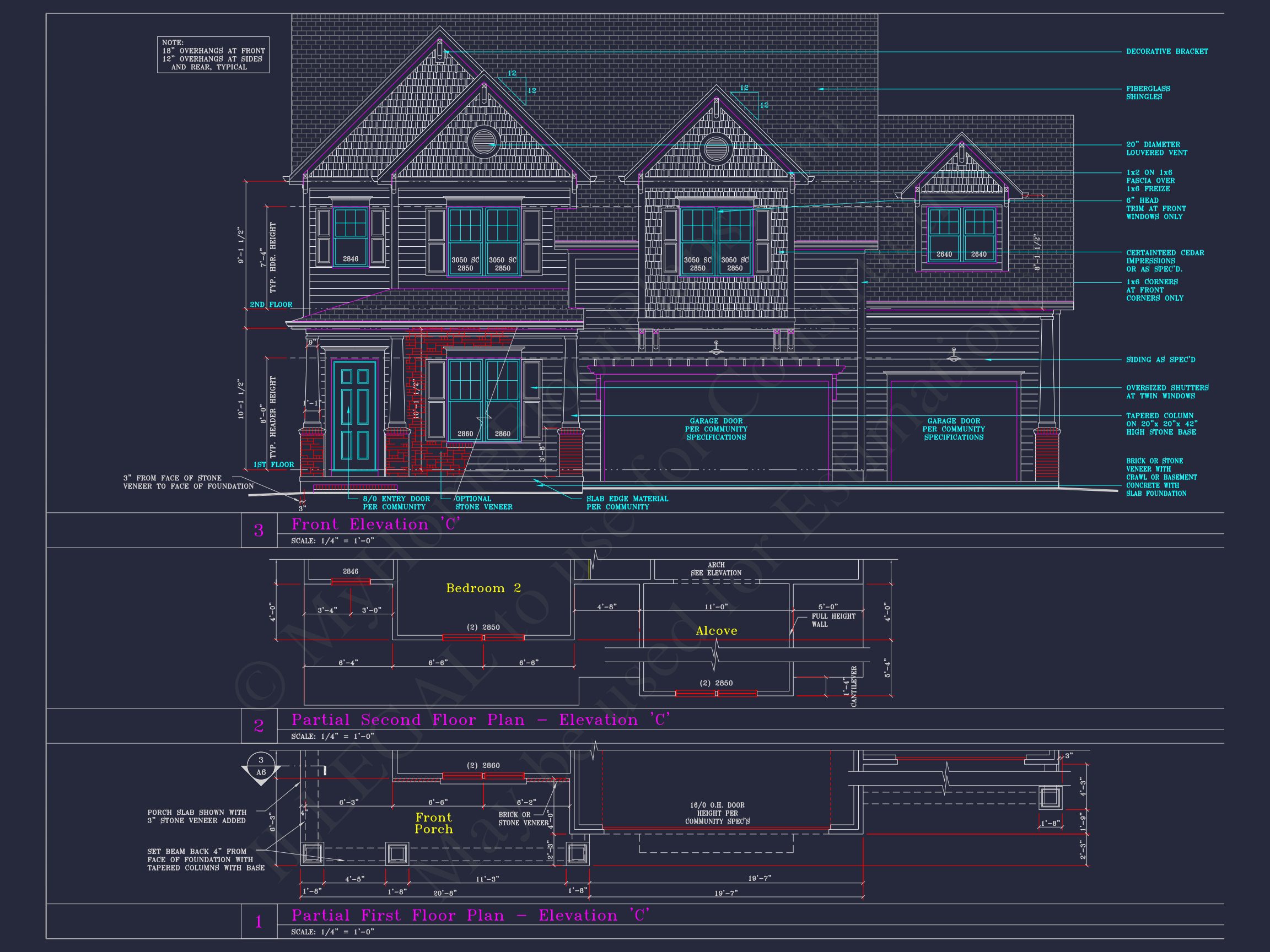 Spacious 3-Story house Plan with 4 Beds,3-Car Garage & CAD Designs