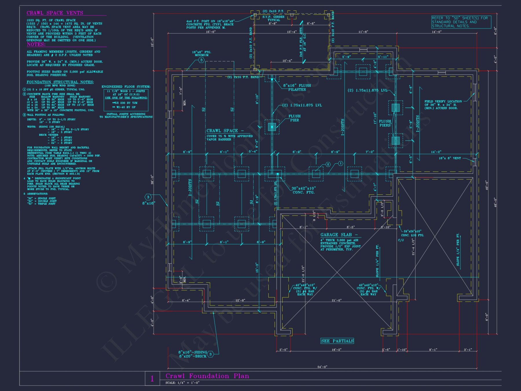Spacious 3-Story house Plan with 4 Beds, 3-Car Garage & CAD Designs