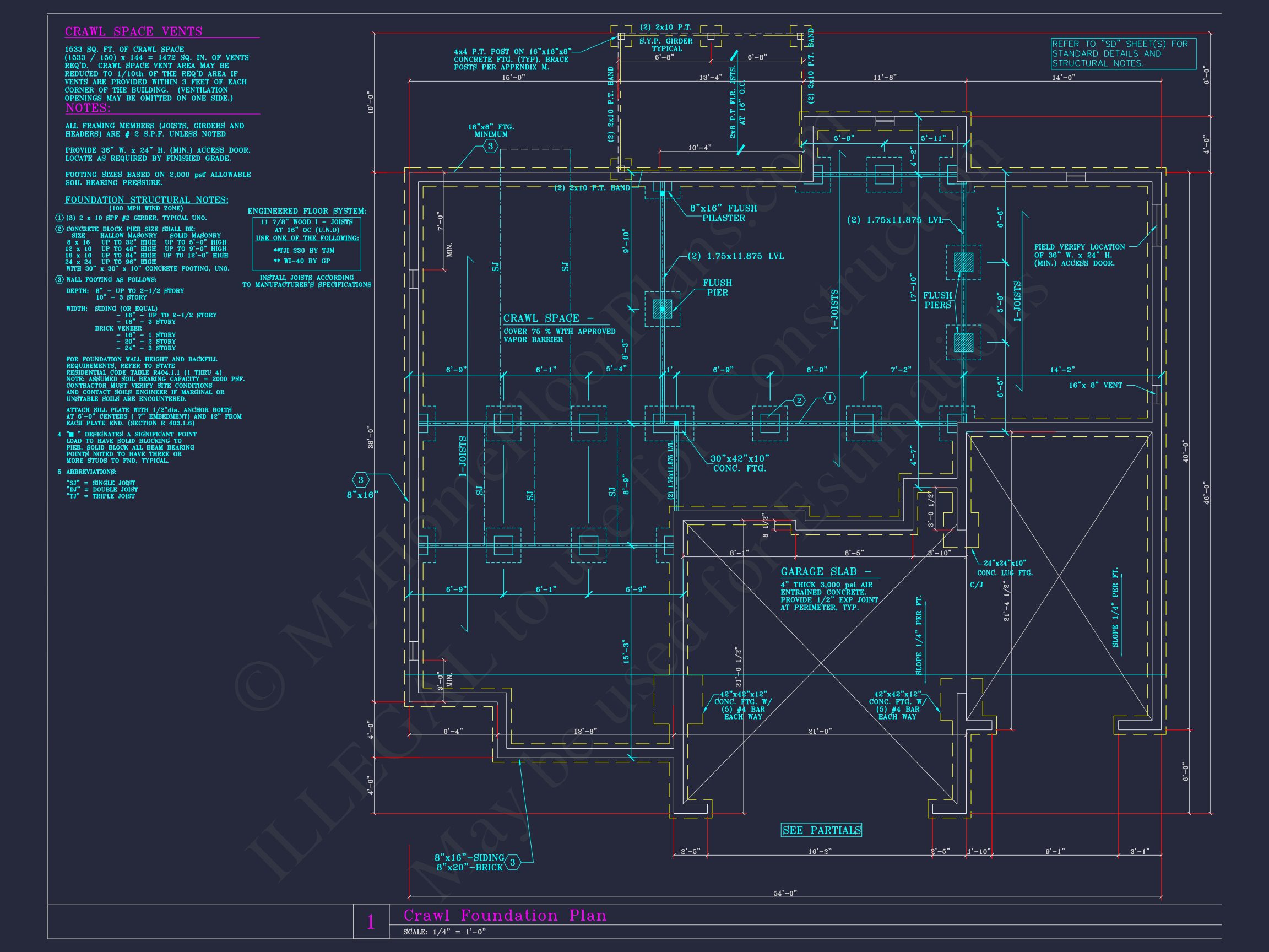 Spacious 3-Story house Plan with 4 Beds,3-Car Garage & CAD Designs