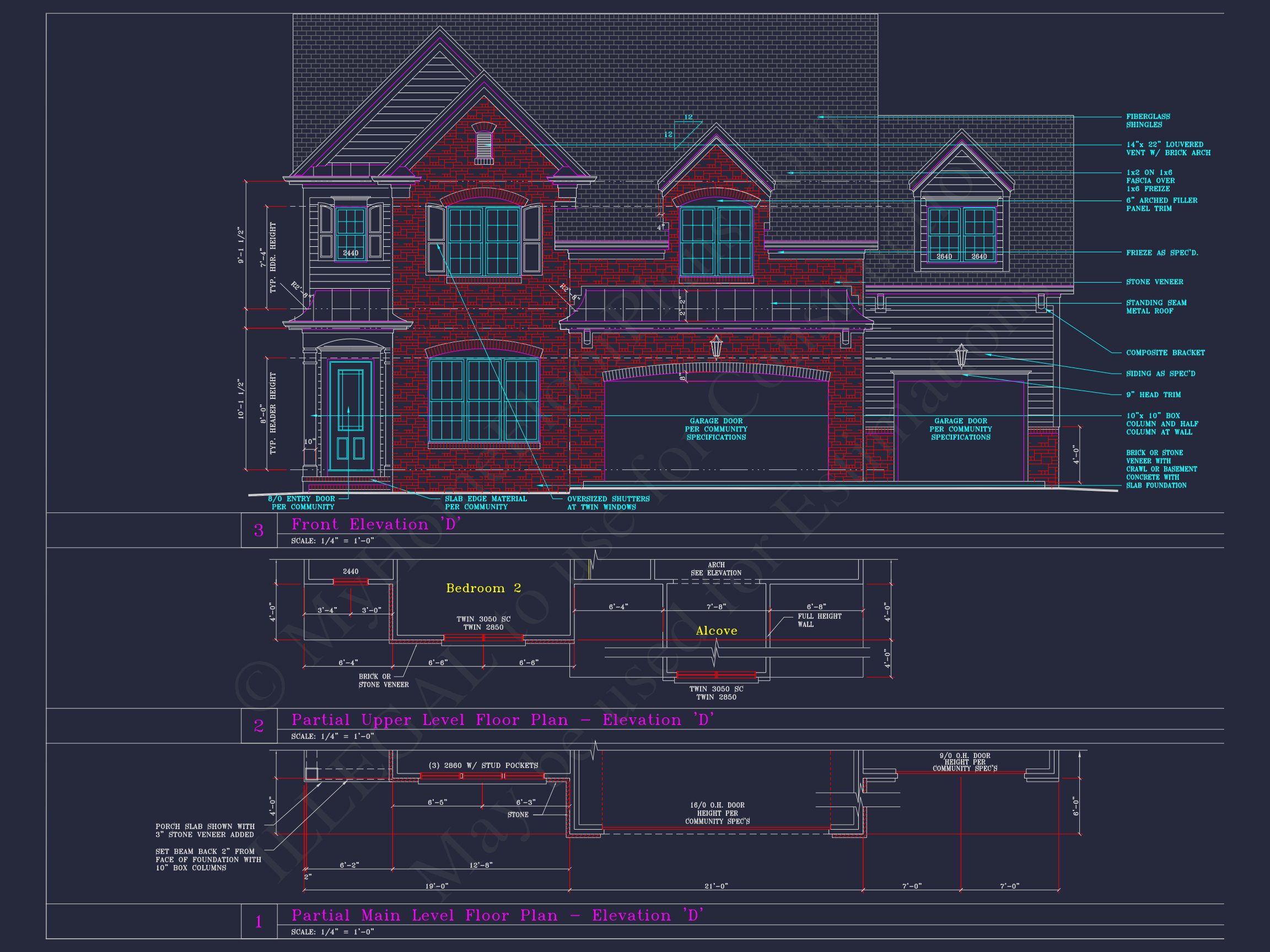 Spacious 3-Story house Plan with 4 Beds,3-Car Garage & CAD Designs