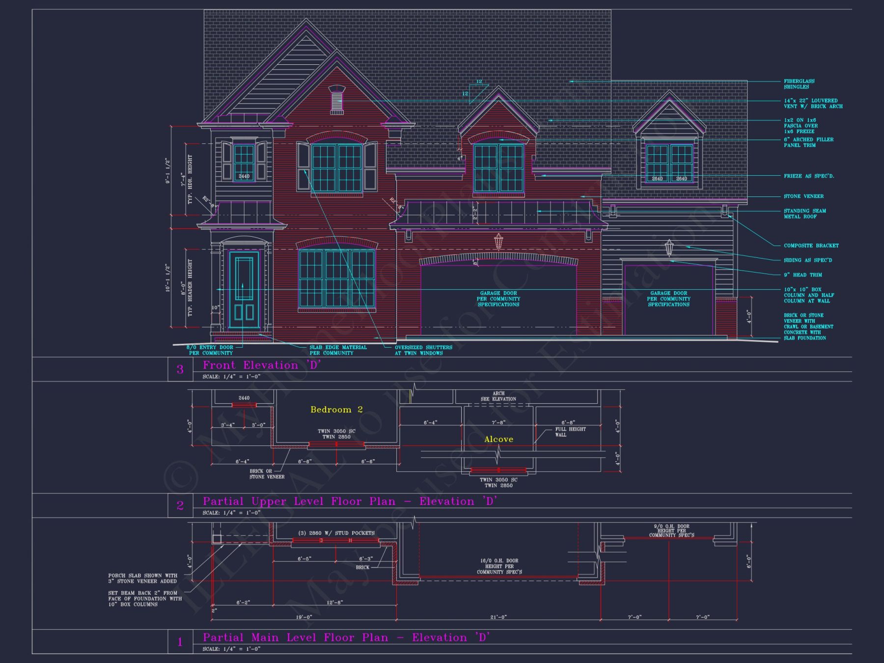 Spacious 3-Story house Plan with 4 Beds, 3-Car Garage & CAD Designs