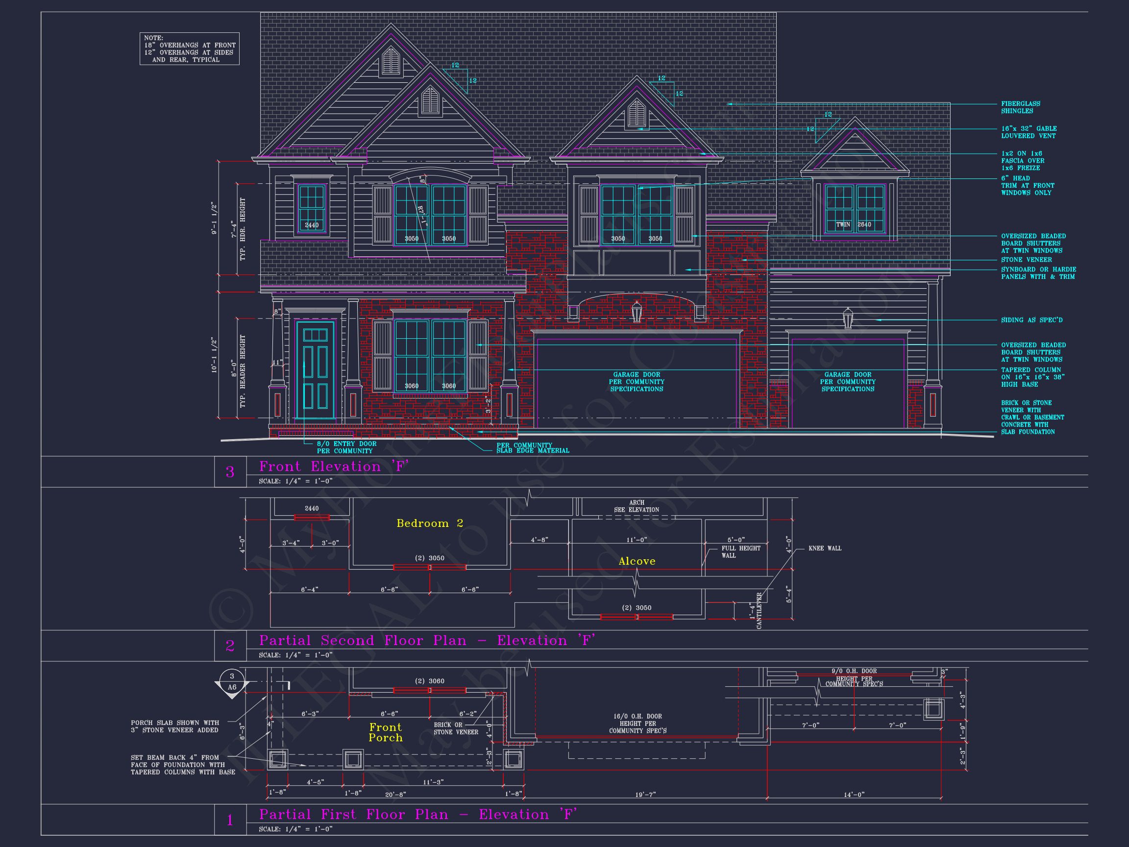 Spacious 3-Story house Plan with 4 Beds,3-Car Garage & CAD Designs