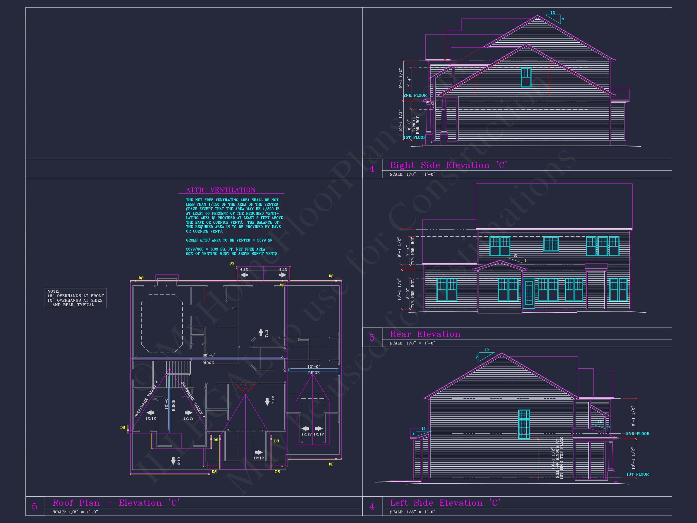 Spacious 3-Story house Plan with 4 Beds,3-Car Garage & CAD Designs