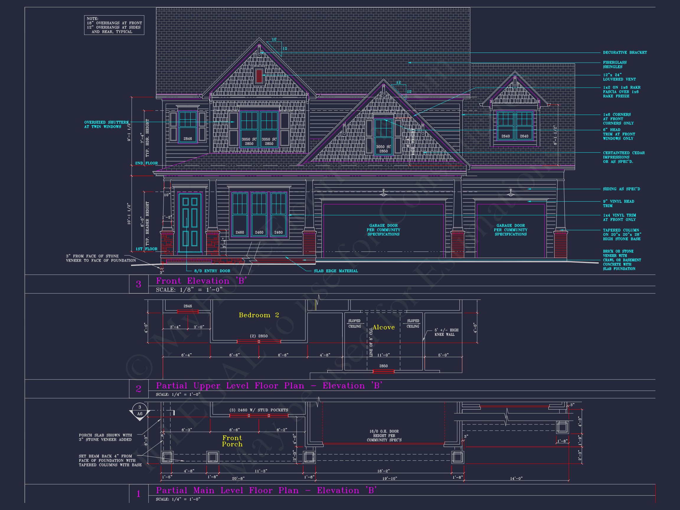 Spacious 3-Story house Plan with 4 Beds,3-Car Garage & CAD Designs