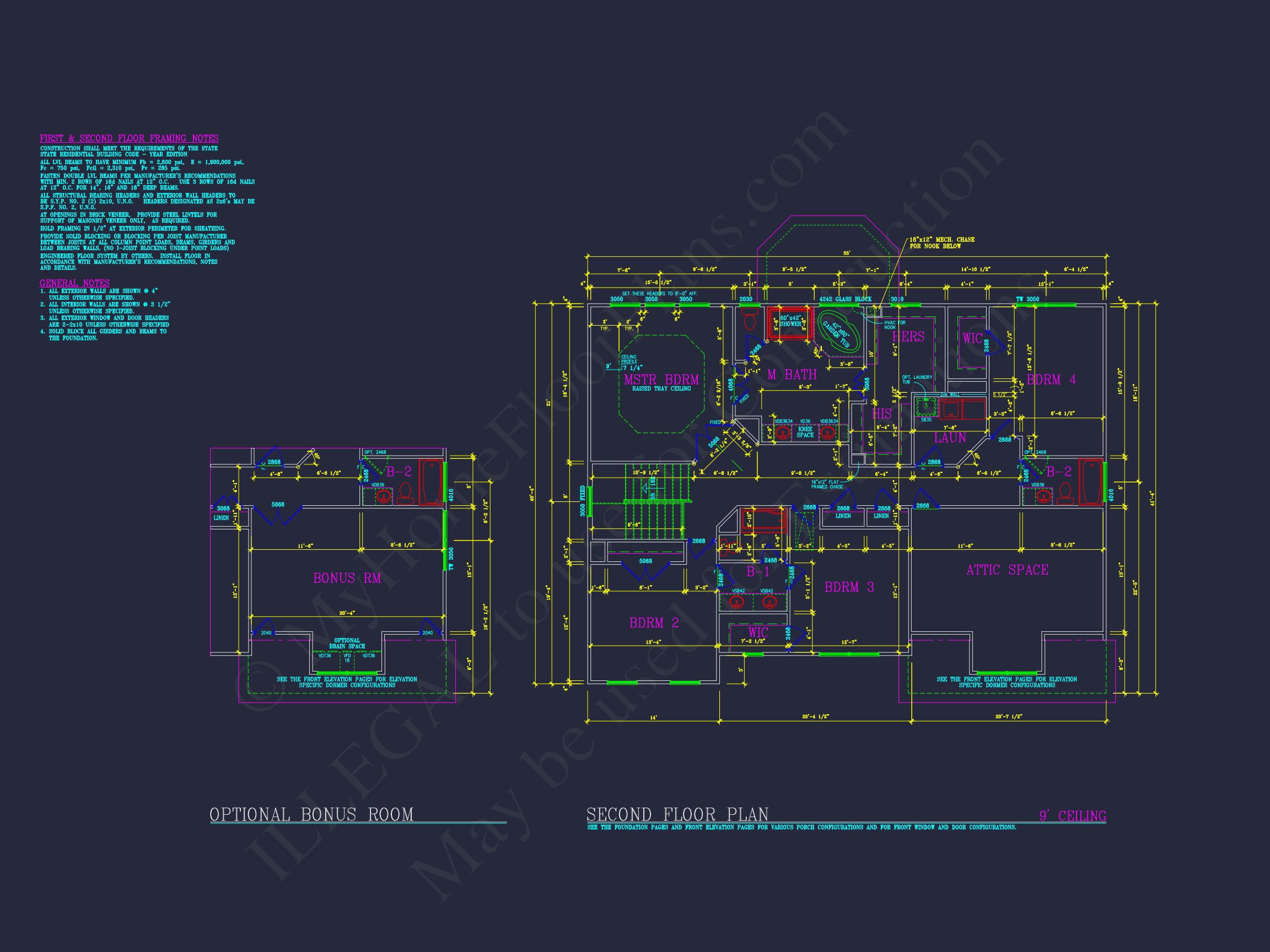 Spacious 4-Bedroom house Plan with CAD Blueprints and Modern Designs