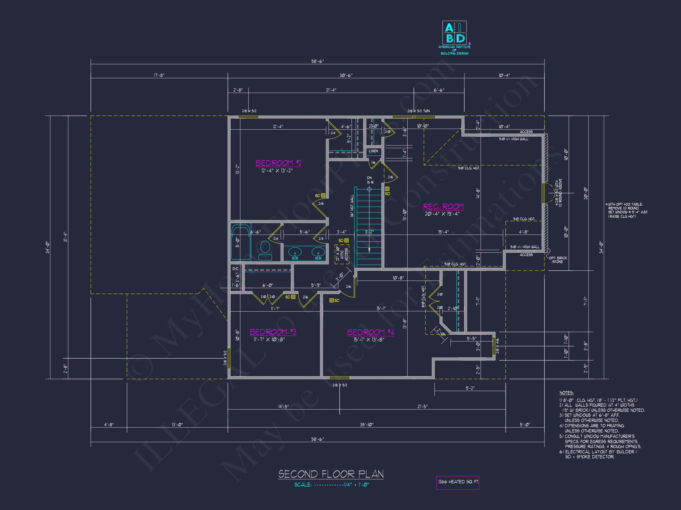 Spacious 4-Bedroom house Plan with CAD Designs and Floor Blueprints