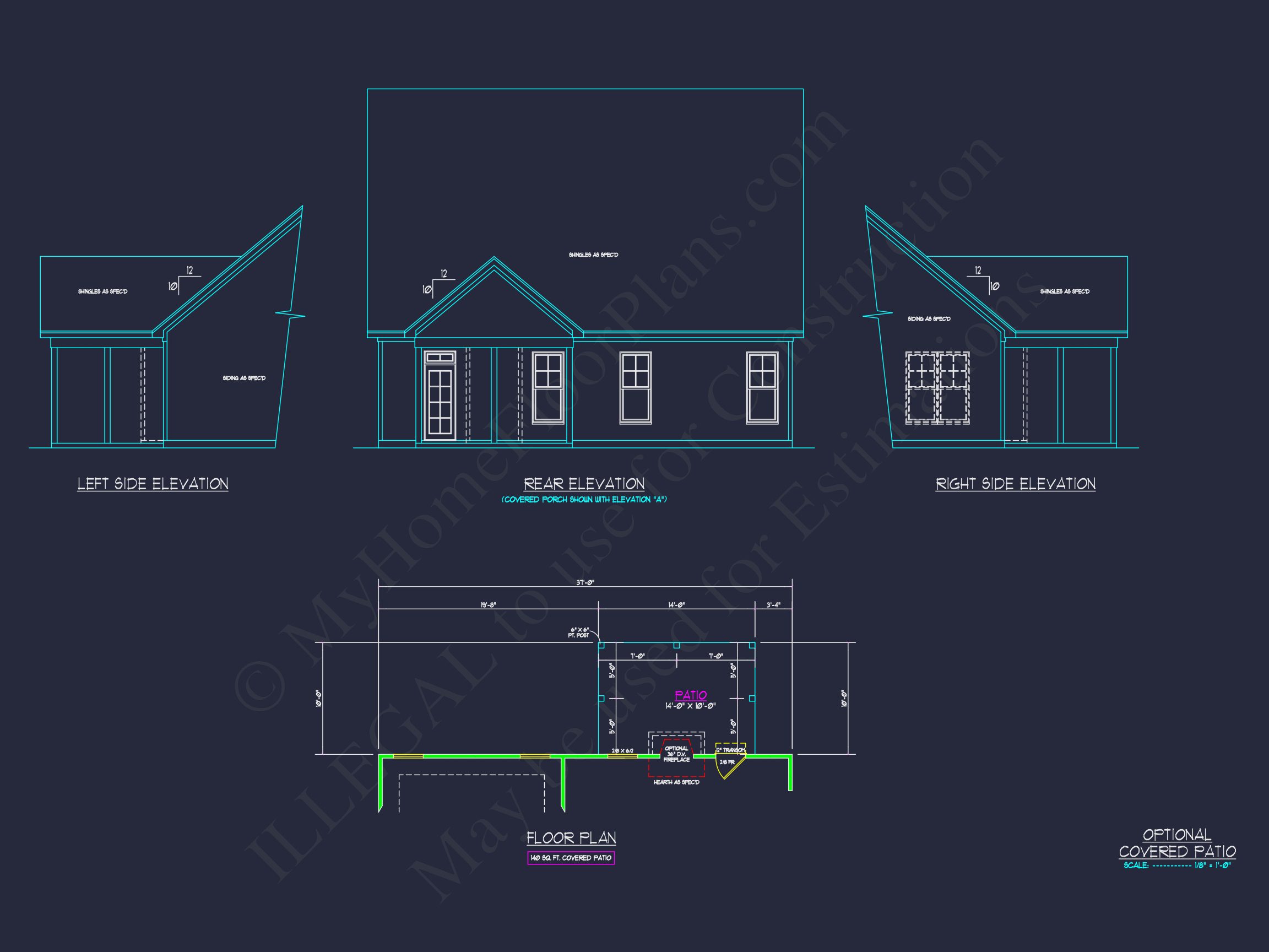 Spacious house Floor Plan with CAD Blueprints and Designs