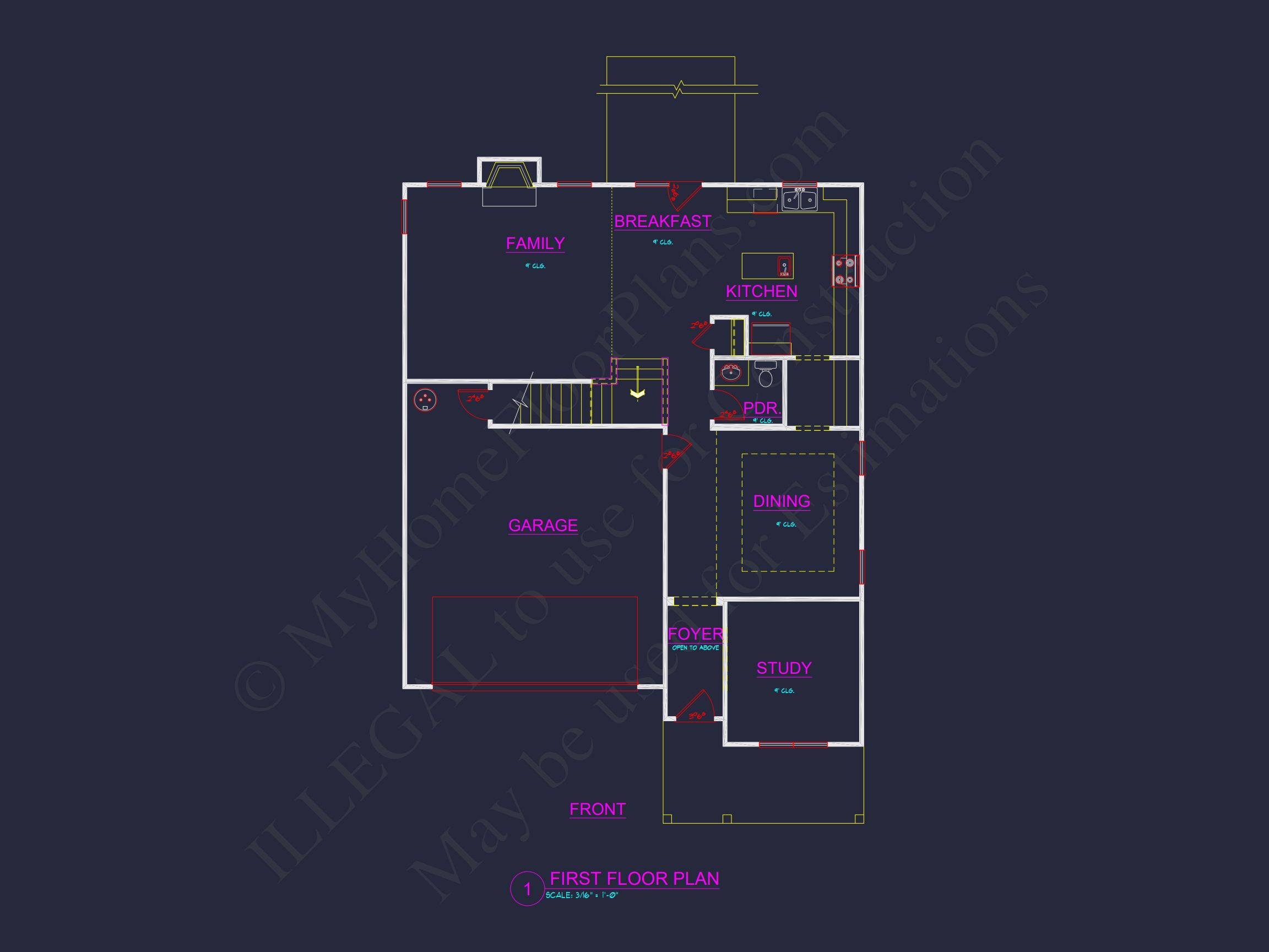 Spacious house Plan with CAD Designs & Architectural Blueprint