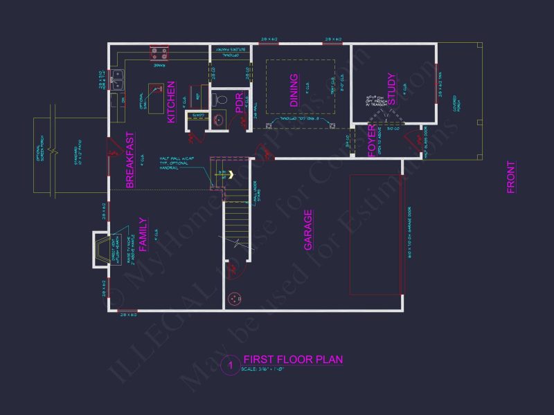 Spacious house Plan with CAD Designs & Architectural Blueprint