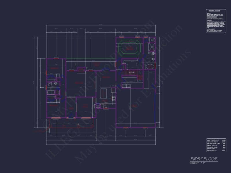 Spacious Ranch house Plan: 2008 Sq. Ft. Heated with Open Design