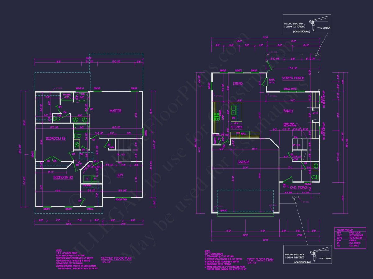 Stunning 2-Story house Plan with Detailed CAD Designs