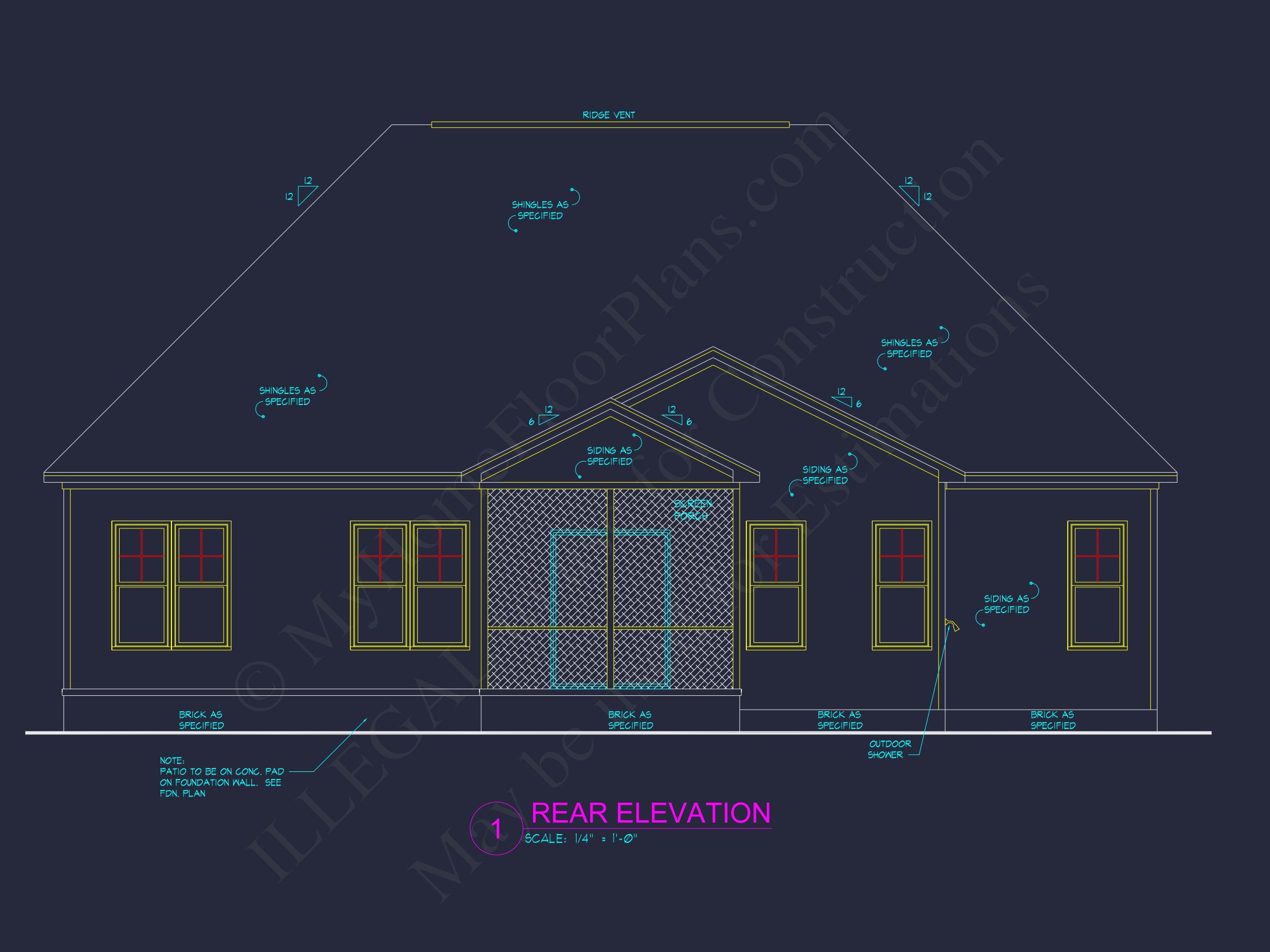 Stunning CAD house Floor Plan with 1.5 Stories and 3 Bedrooms