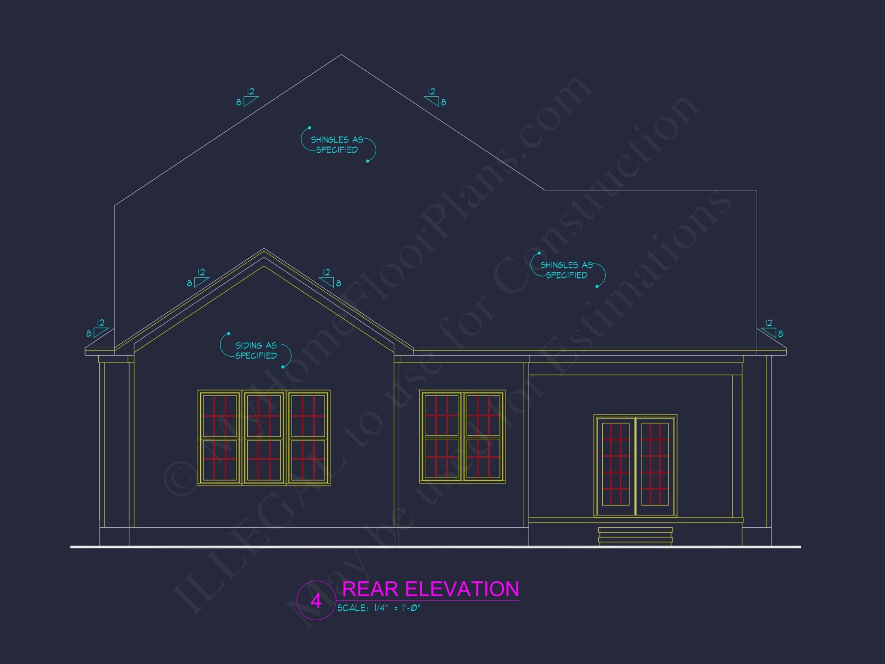 Stylish 2-Story house Plan with 3 Beds, 2 Baths & CAD Design