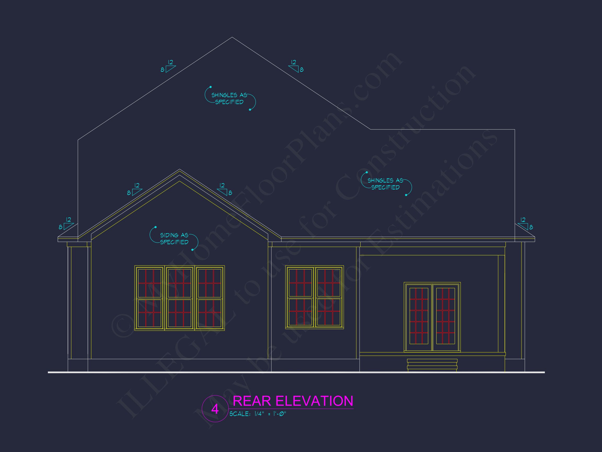Stylish 2-Story house Plan with 3 Beds,2 Baths & CAD Design