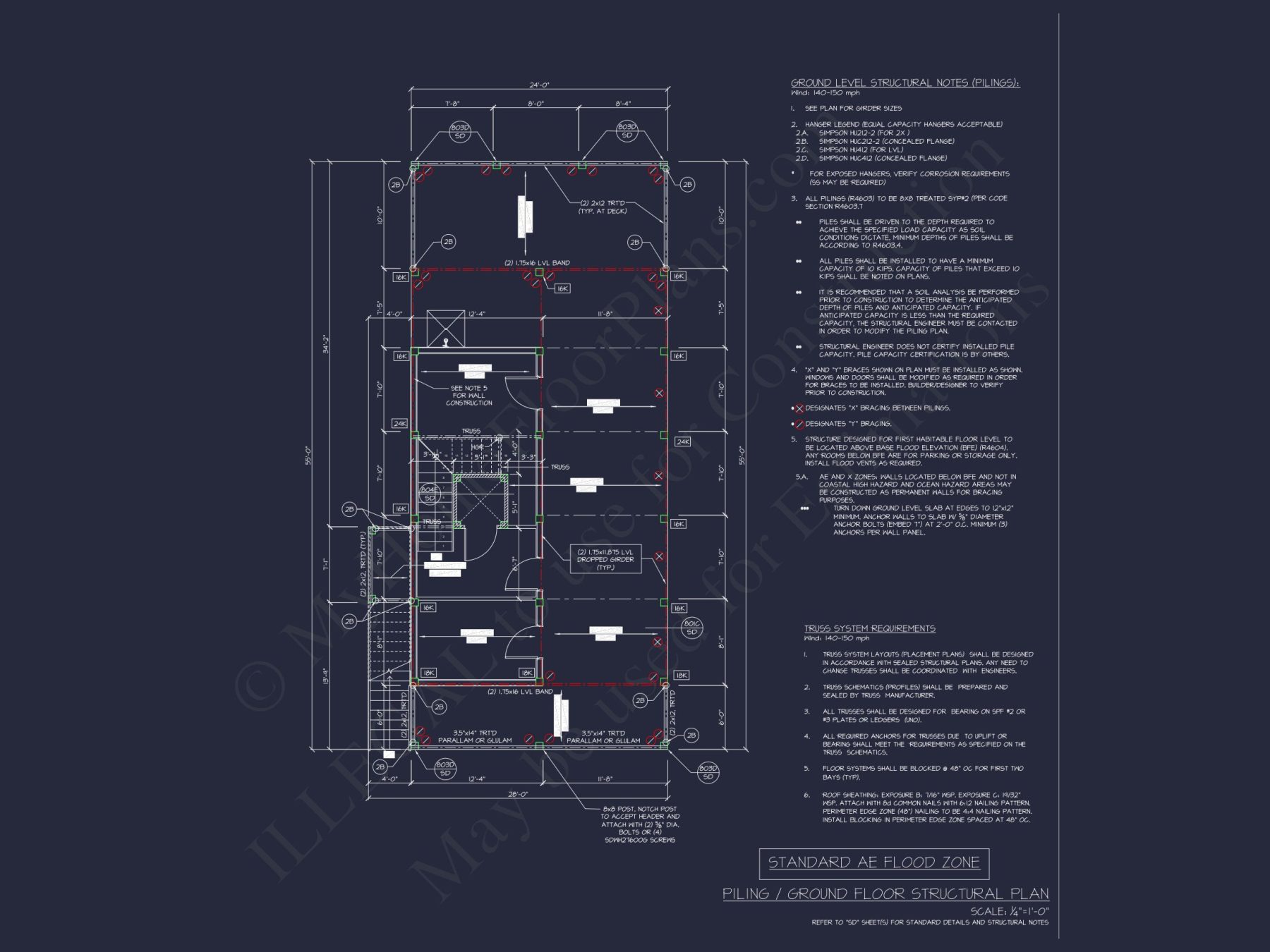 Stylish Beach house Floor Plan with CAD Designs and Blueprint