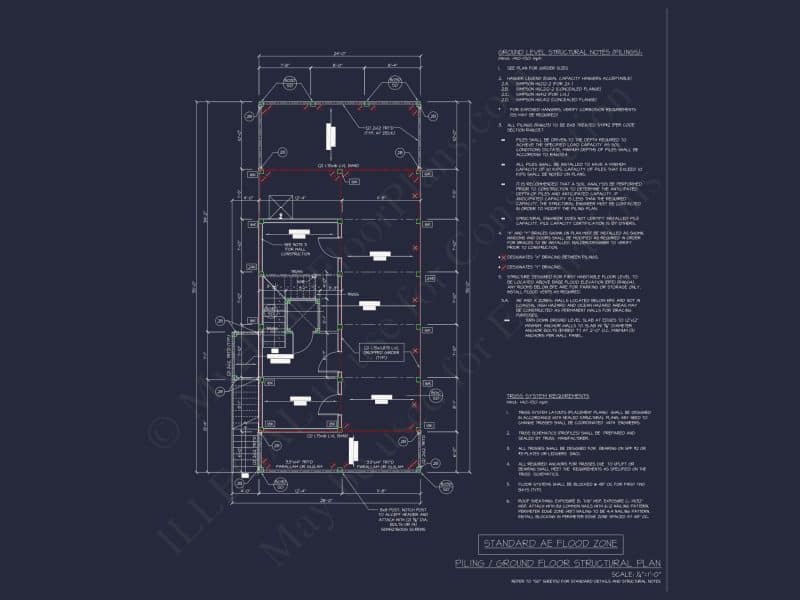 Stylish Beach house Floor Plan with CAD Designs and Blueprint