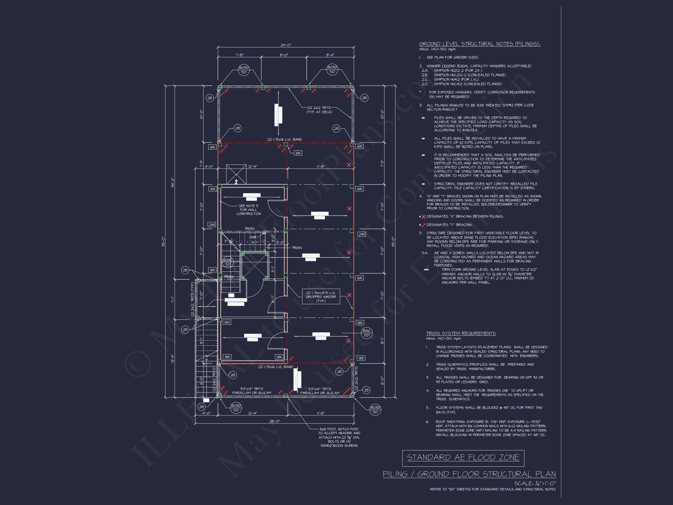 Stylish Beach house Floor Plan with CAD Designs and Blueprint