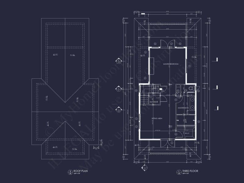 Stylish Beach house Floor Plan with CAD Designs and Blueprint