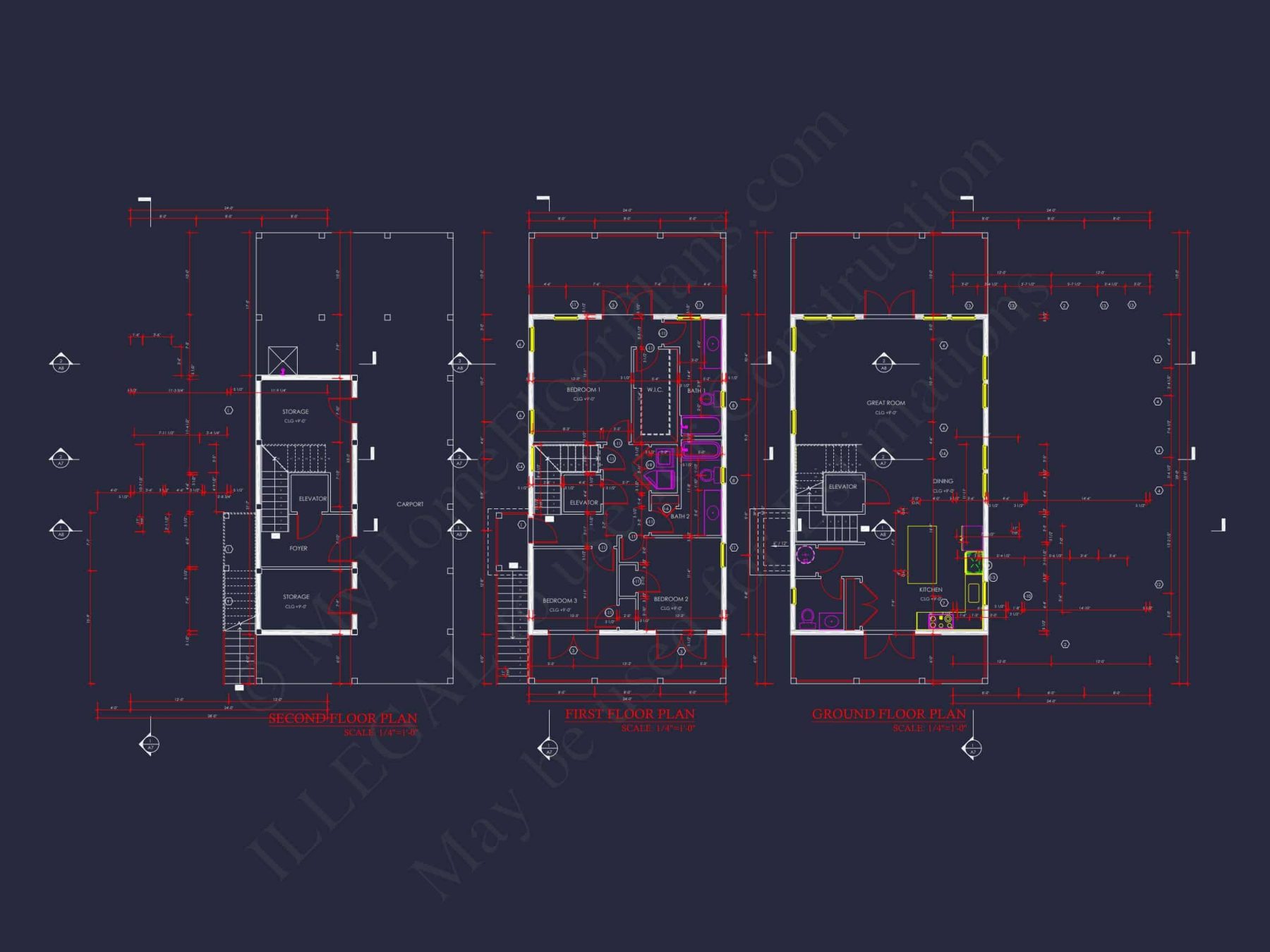 Stylish Beach house Floor Plan with CAD Designs and Blueprint