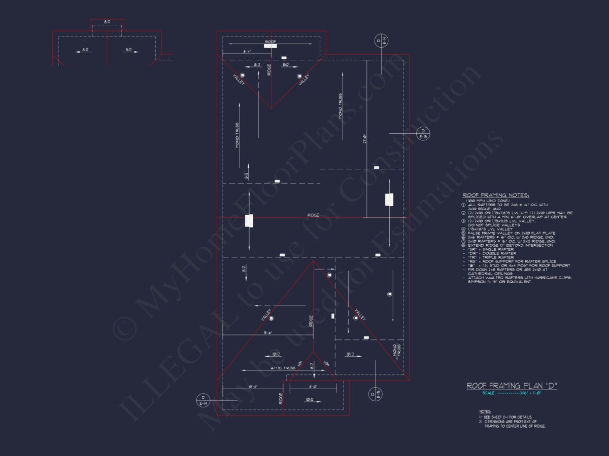 Stylish house Plan: 3-Bedroom CAD Floor Designs & Blueprint