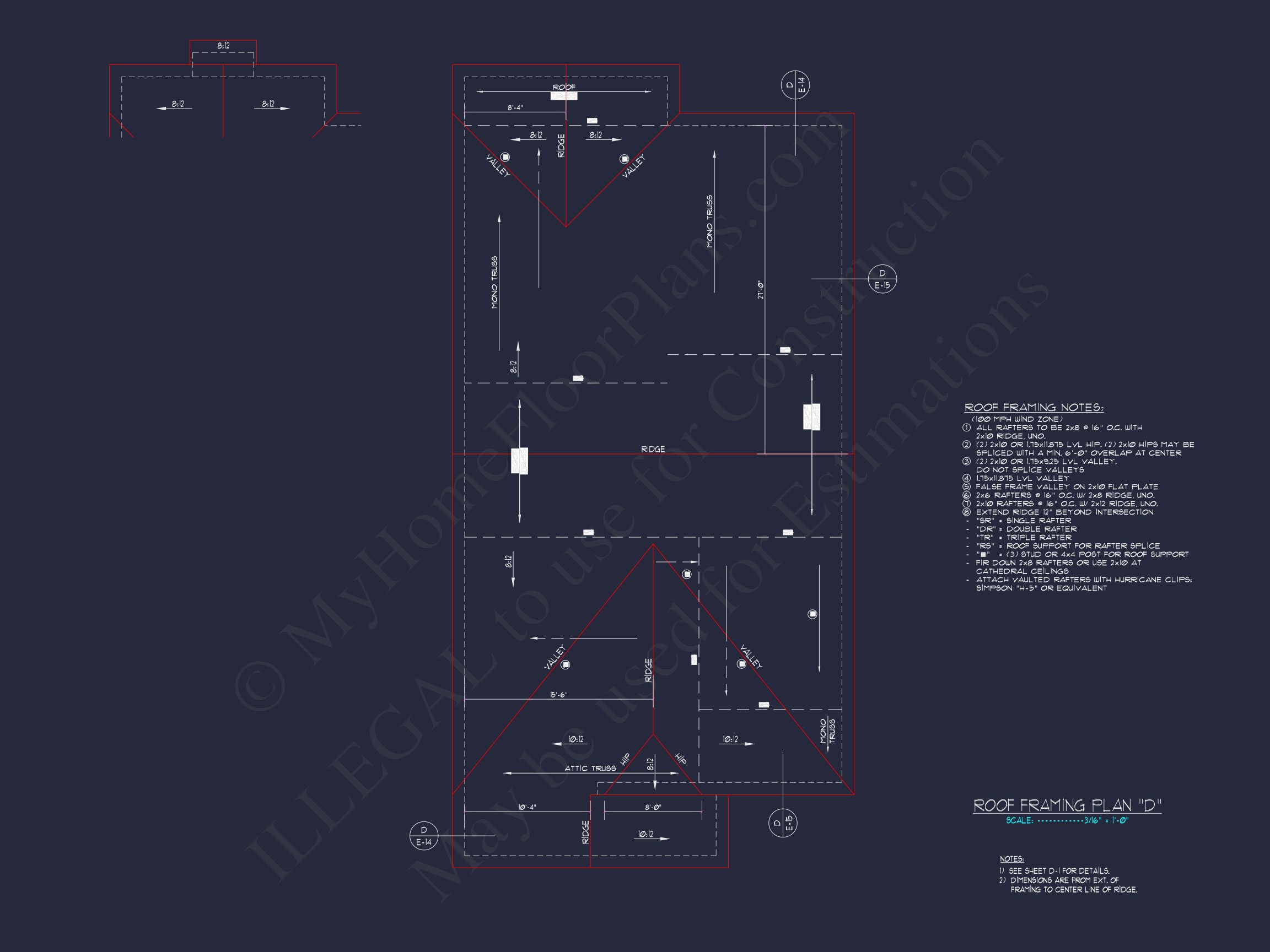 Stylish house Plan: 3-Bedroom CAD Floor Designs & Blueprint