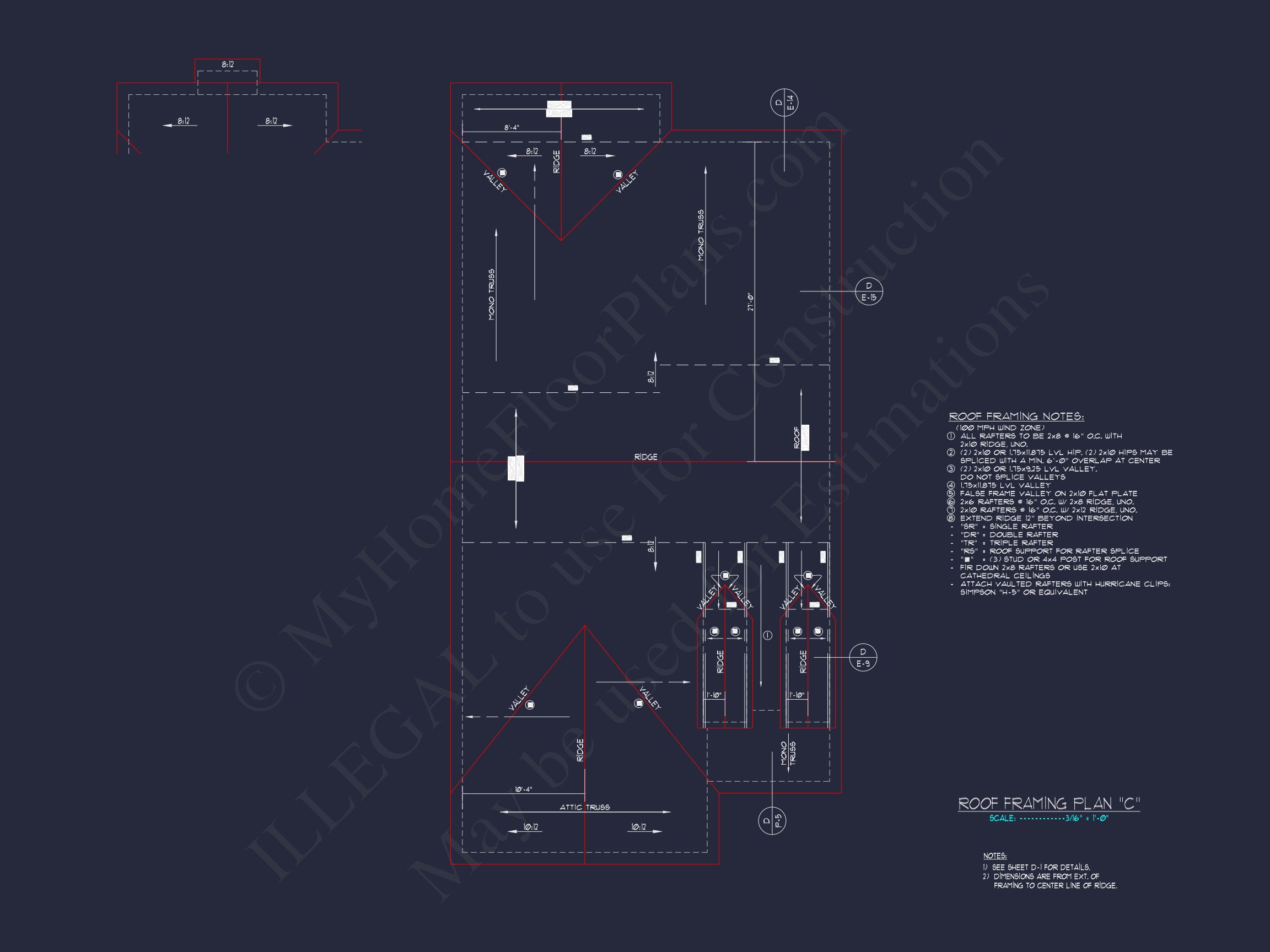 Stylish house Plan: 3-Bedroom CAD Floor Designs & Blueprint