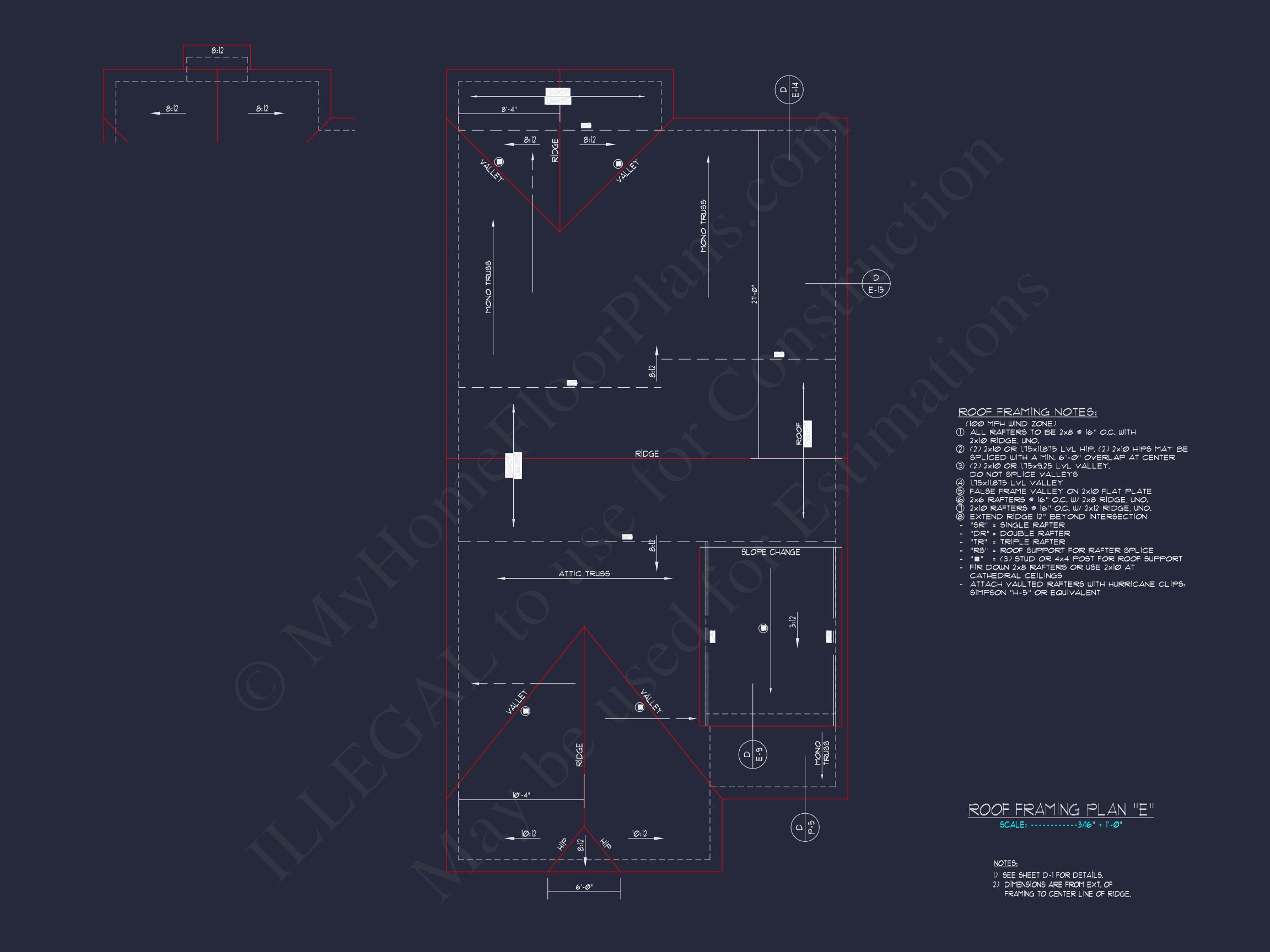 Stylish house Plan: 3-Bedroom CAD Floor Designs & Blueprint