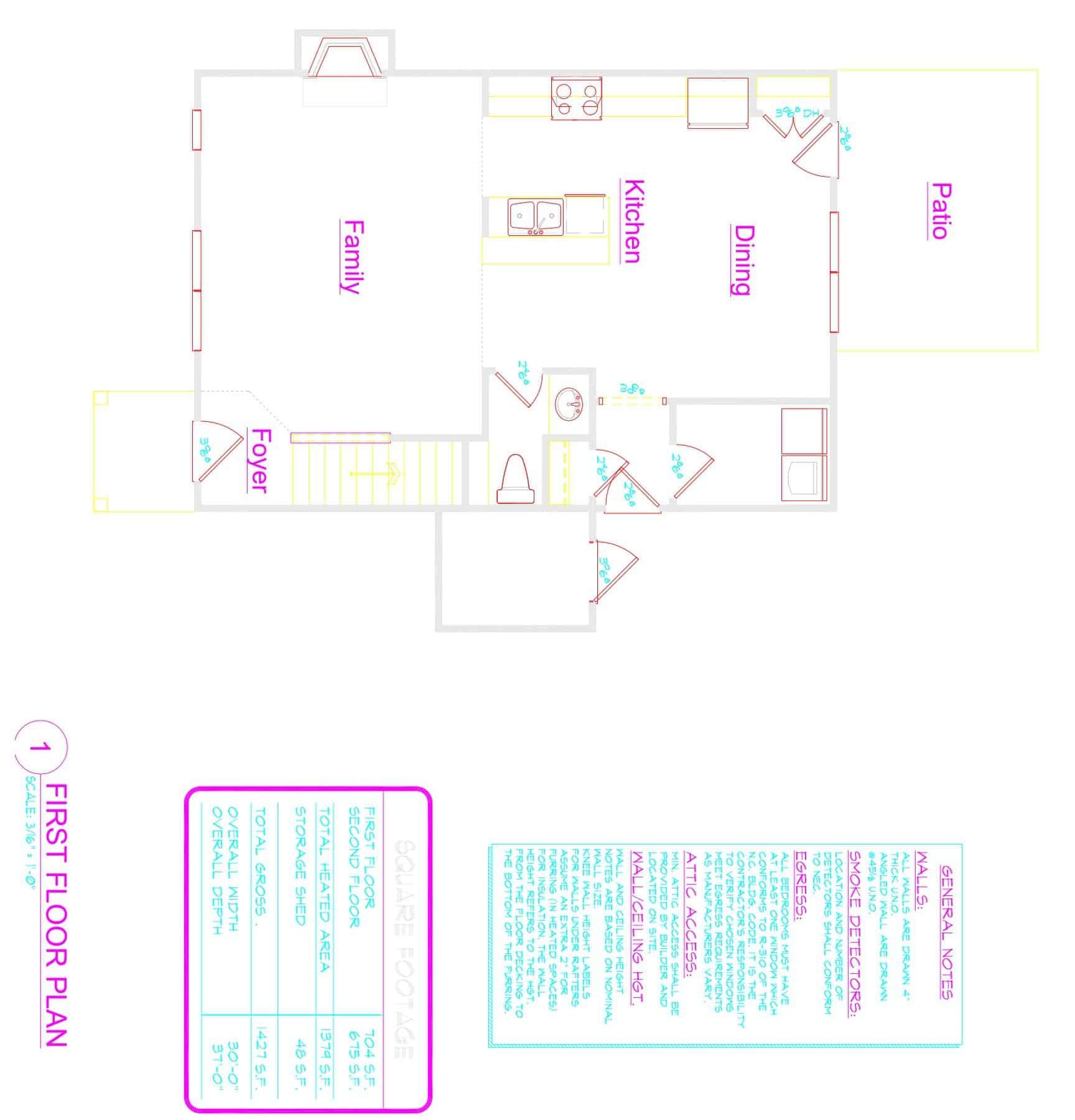 Traditional 2-Story house Plan (1379 Sq Ft) - Blueprint & CAD Designs
