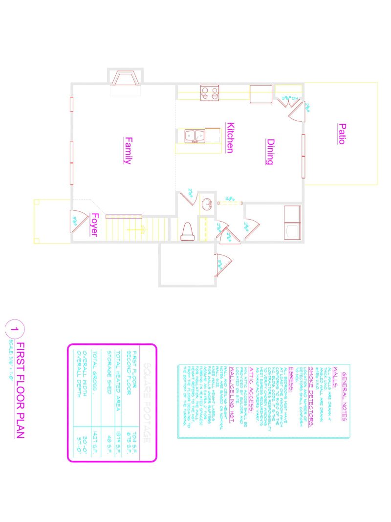Traditional 2-Story house Plan (1379 Sq Ft) - Blueprint & CAD Designs
