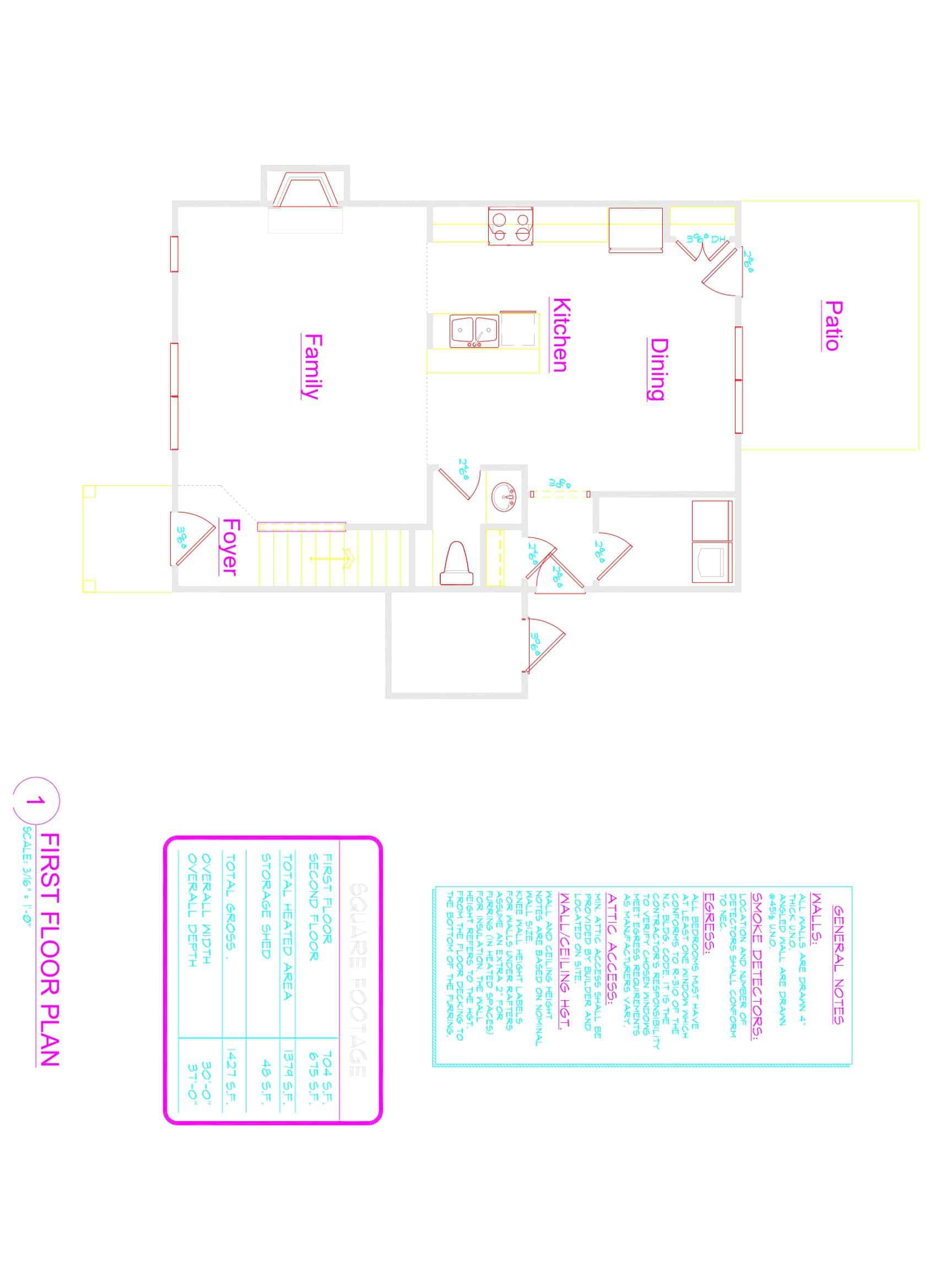 Traditional 2-Story house Plan (1379 Sq Ft) - Blueprint & CAD Designs