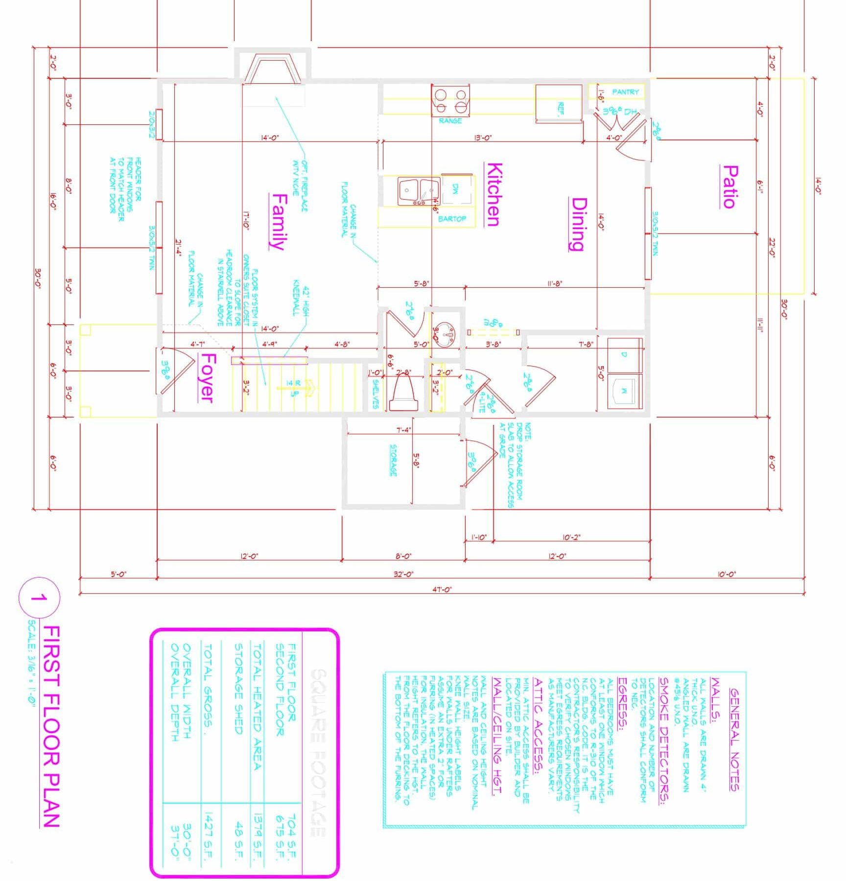 Traditional 2-Story house Plan (1379 Sq Ft) - Blueprint & CAD Designs