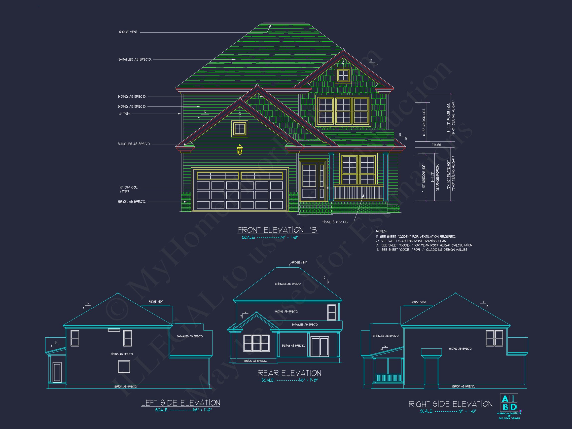 Traditional 2-Story house Plan (2570 Sq Ft) - Blueprints & CAD Files