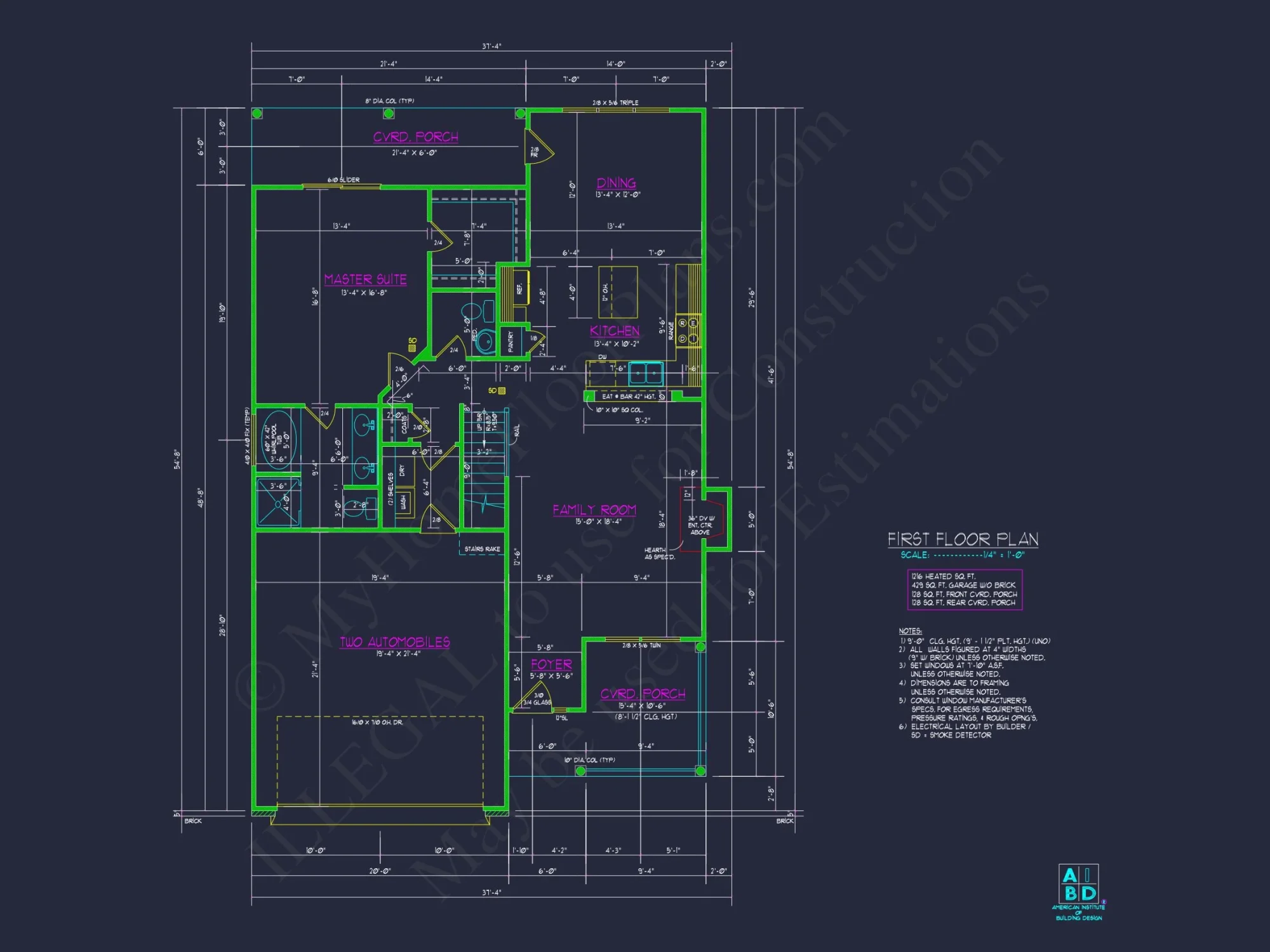 Traditional 2-Story house Plan (2570 Sq Ft) - Blueprints & CAD Files