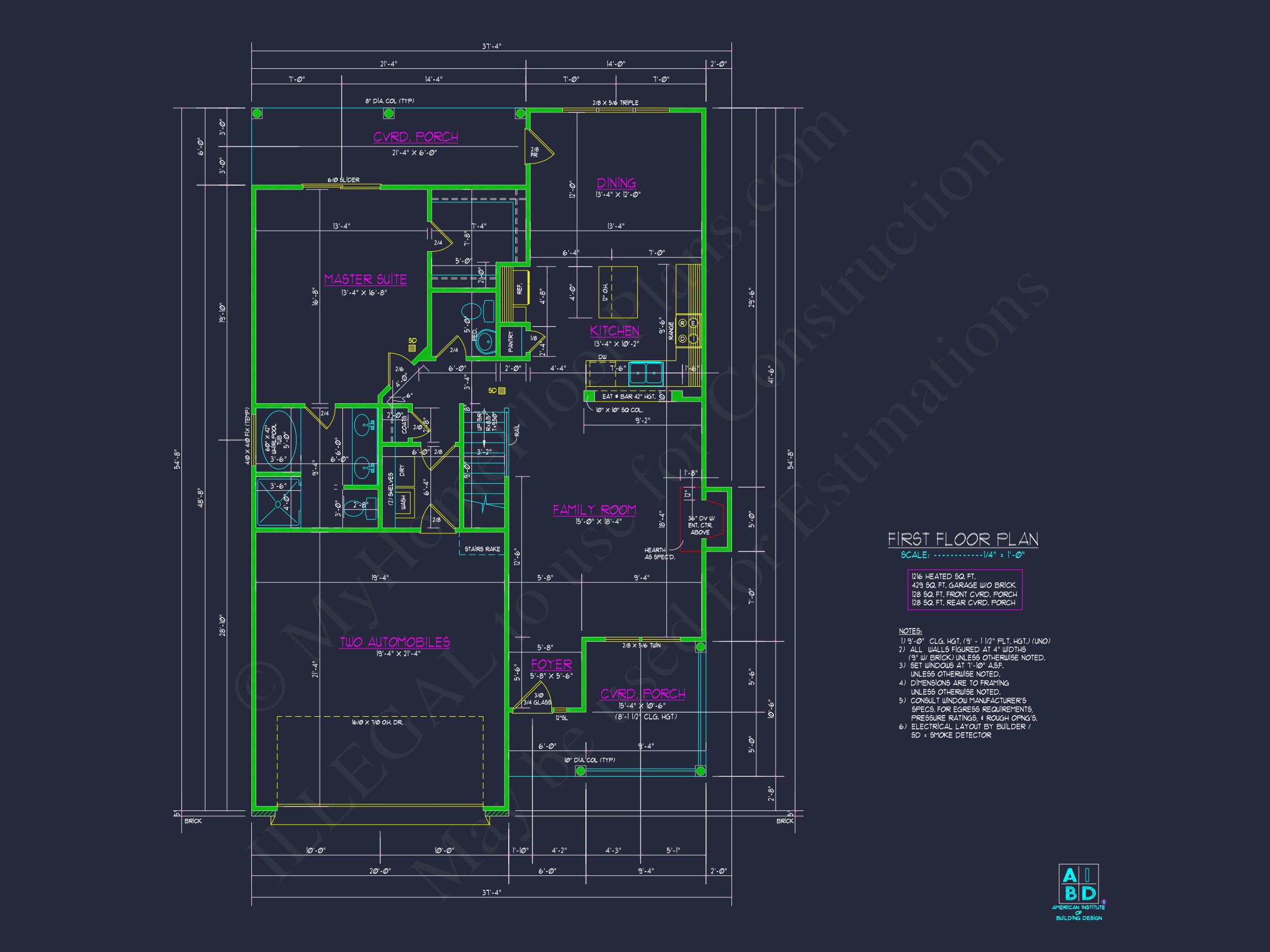 Traditional 2-Story house Plan (2570 Sq Ft) - Blueprints & CAD Files