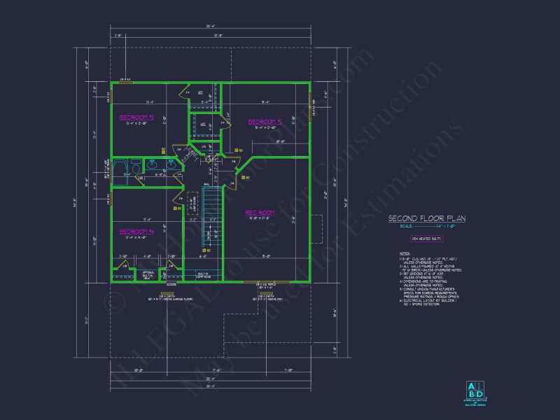 Traditional 2-Story house Plan (2570 Sq Ft) - Blueprints & CAD Files