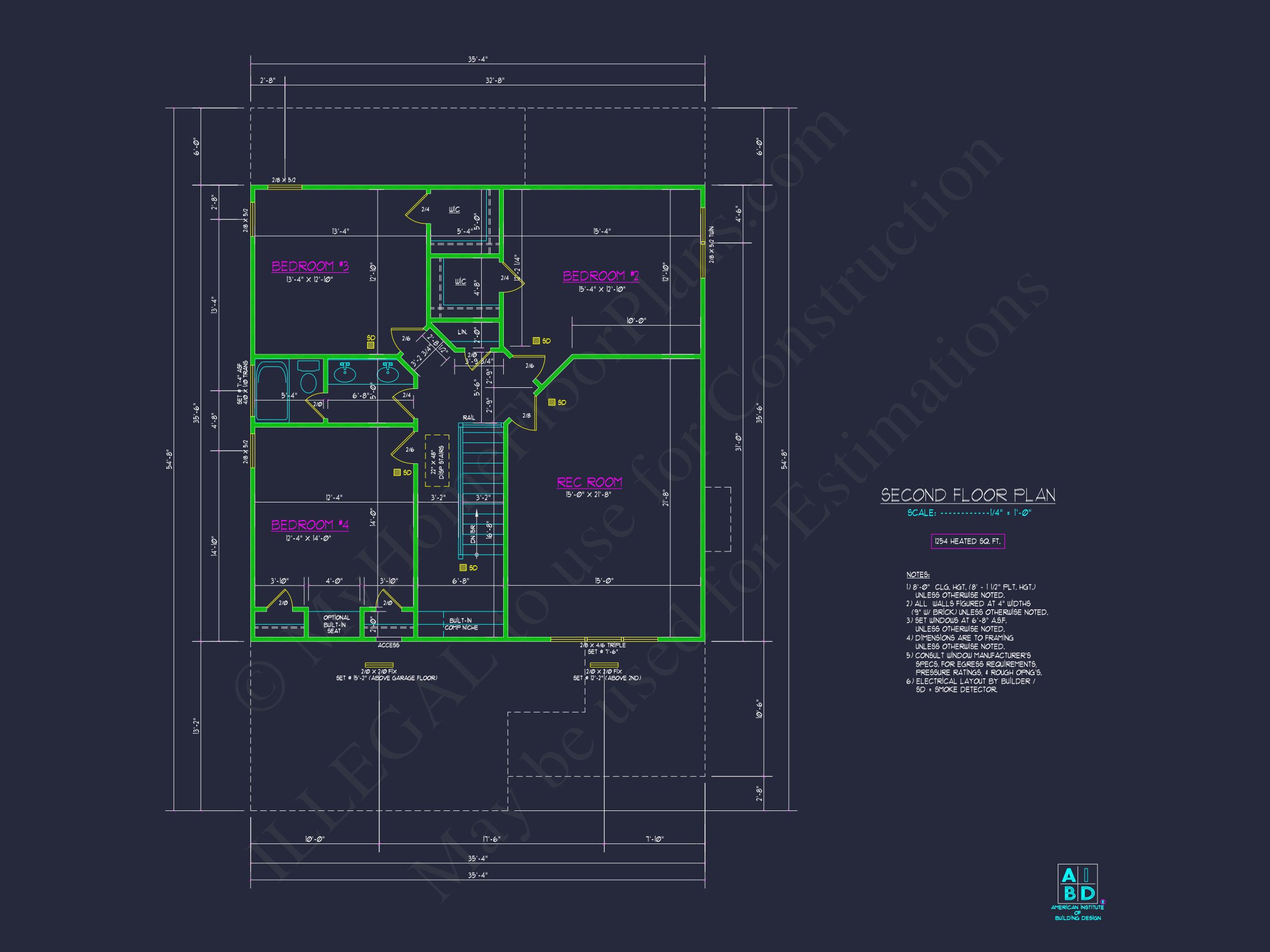 Traditional 2-Story house Plan (2570 Sq Ft) - Blueprints & CAD Files
