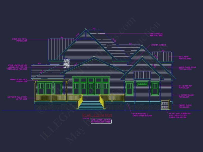 Traditional 2-Story house Plan & Blueprint (4231 Sq Ft) - CAD Designs