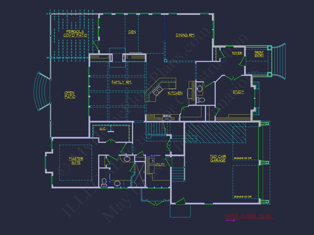 Traditional 2-Story house Plan & Blueprint (4231 Sq Ft) - CAD Designs
