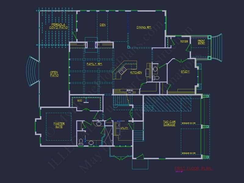 Traditional 2-Story house Plan & Blueprint (4231 Sq Ft) - CAD Designs