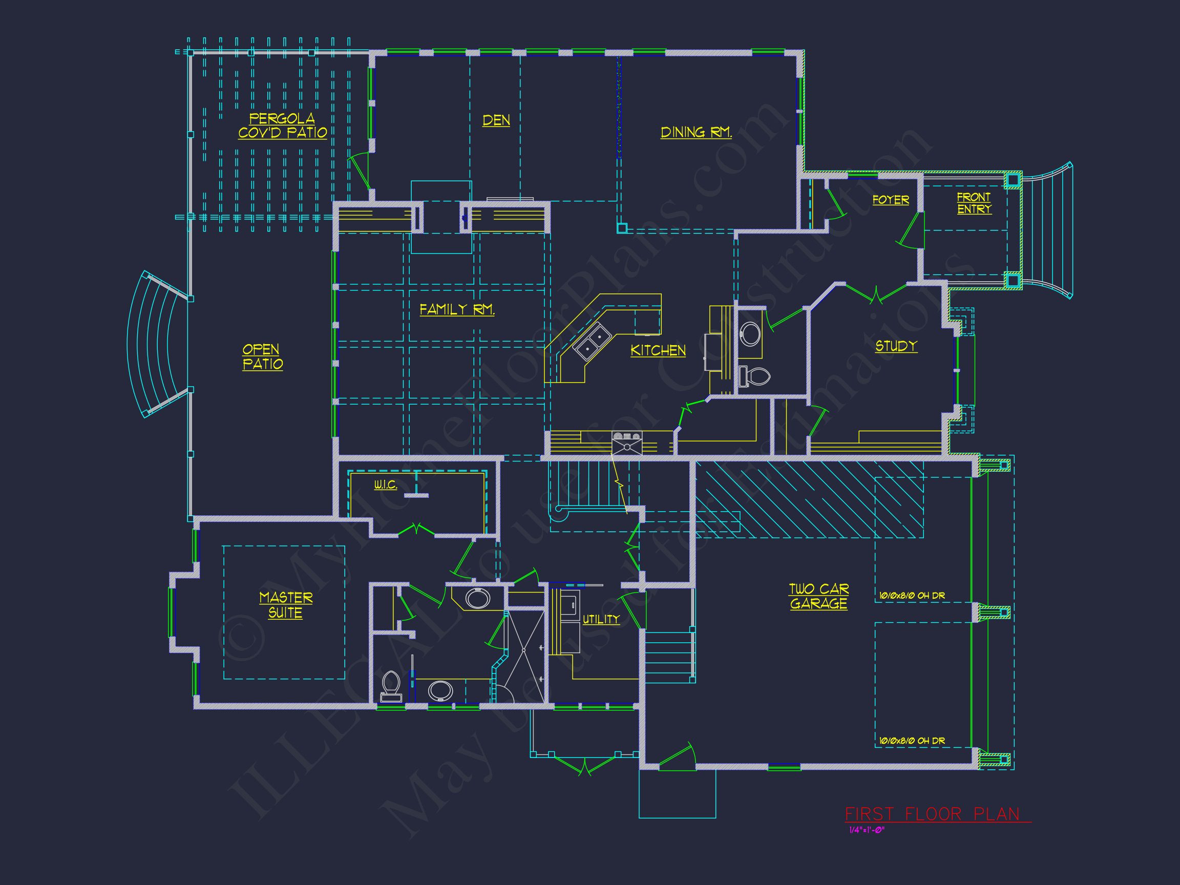 Traditional 2-Story house Plan & Blueprint (4231 Sq Ft) - CAD Designs