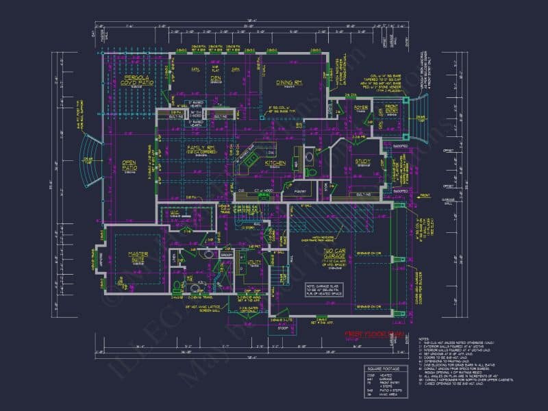 Traditional 2-Story house Plan & Blueprint (4231 Sq Ft) - CAD Designs