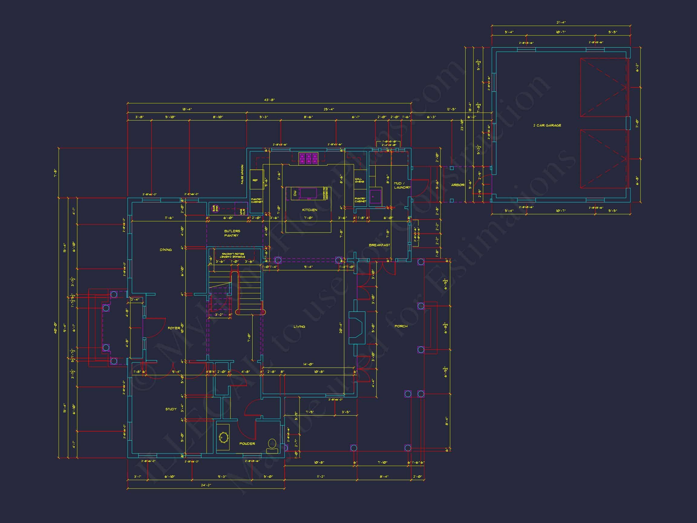 Traditional 2-Story house Plan with 3-Car Garage